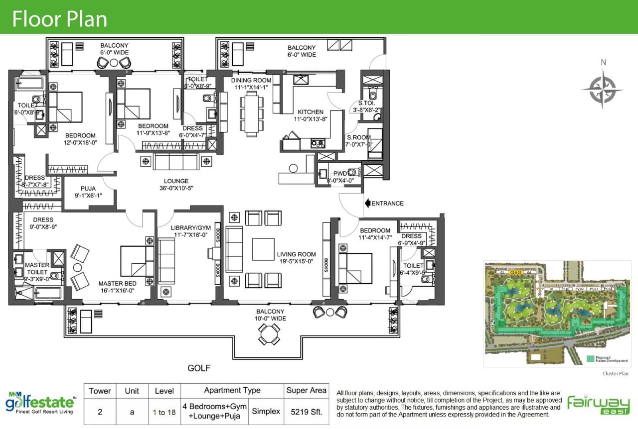 4 BHK Residence Floor Plan